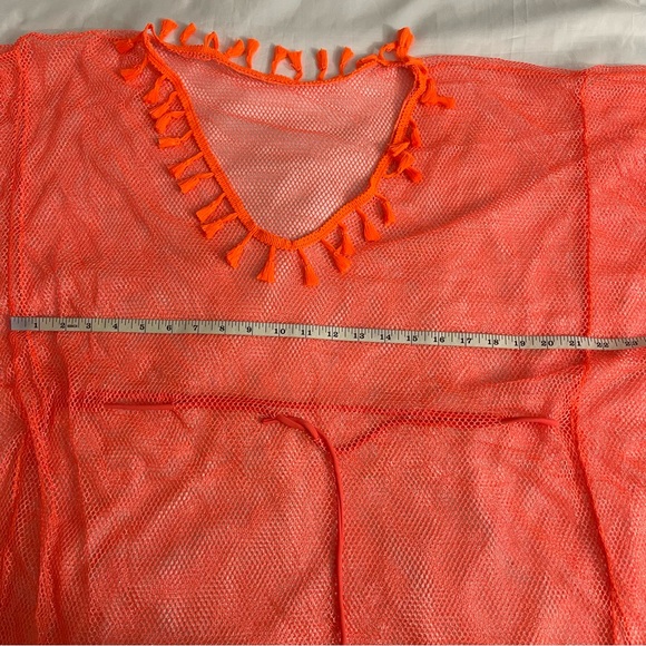Bright orange summer beachwear V-neck slip dress cover up - Picture 8 of 10